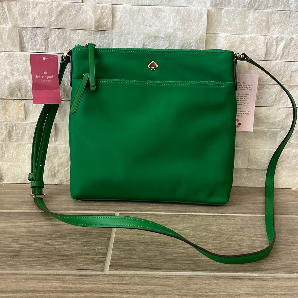 Kate Spade ♠️ Jae Flat Crossbody in Green Bean